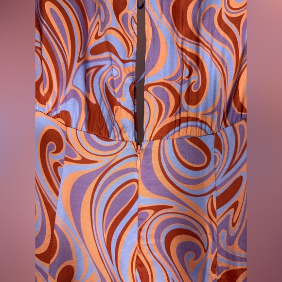 Song of Style from Revolve Coraline Mini Dress Aven Multi Orange Purple Swirl S - Picture 7 of 9
